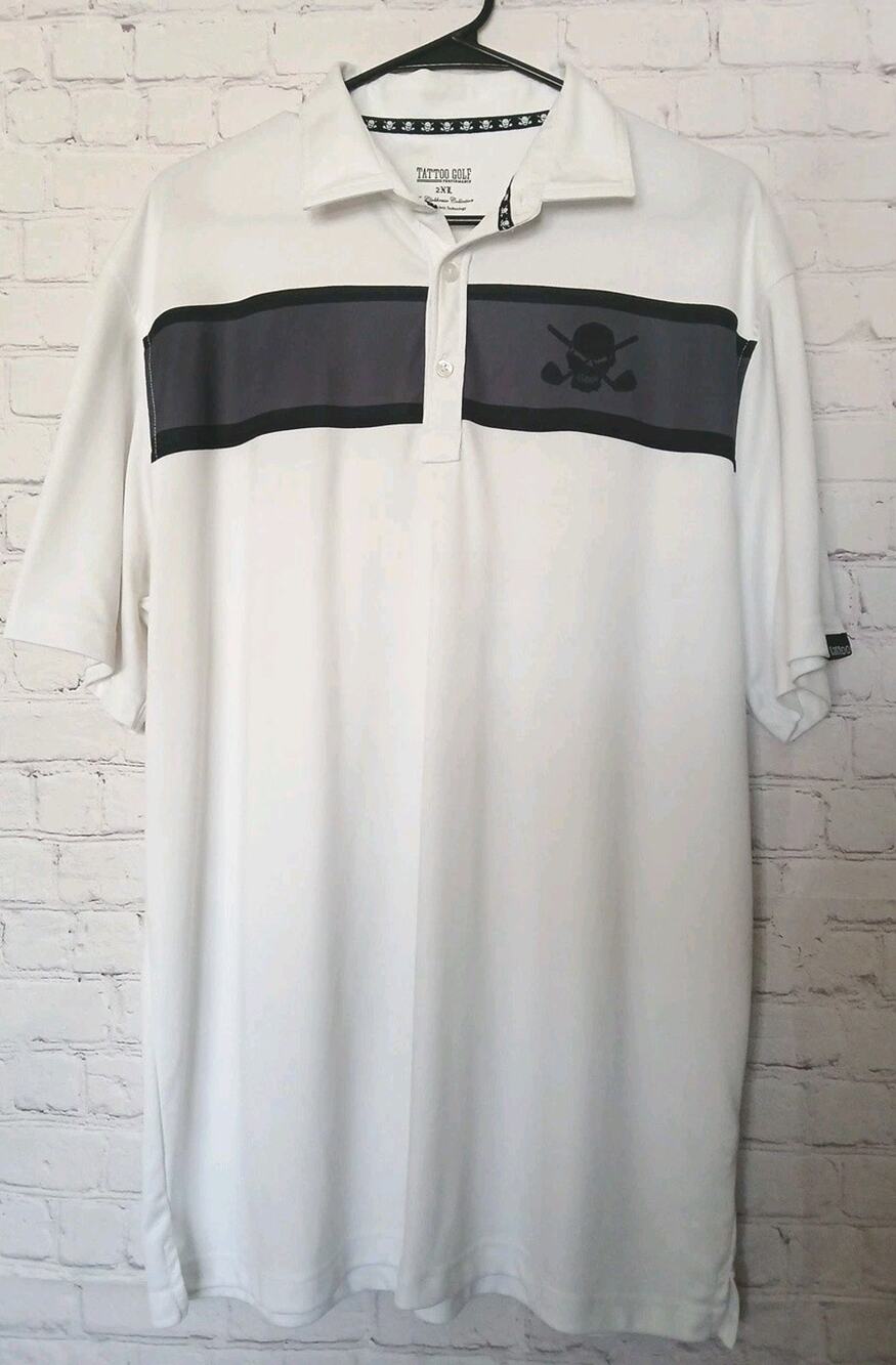 Tattoo Golf Polo Shirt Mens 2XL Performance MR. Bones Pro Cool Golf Skull